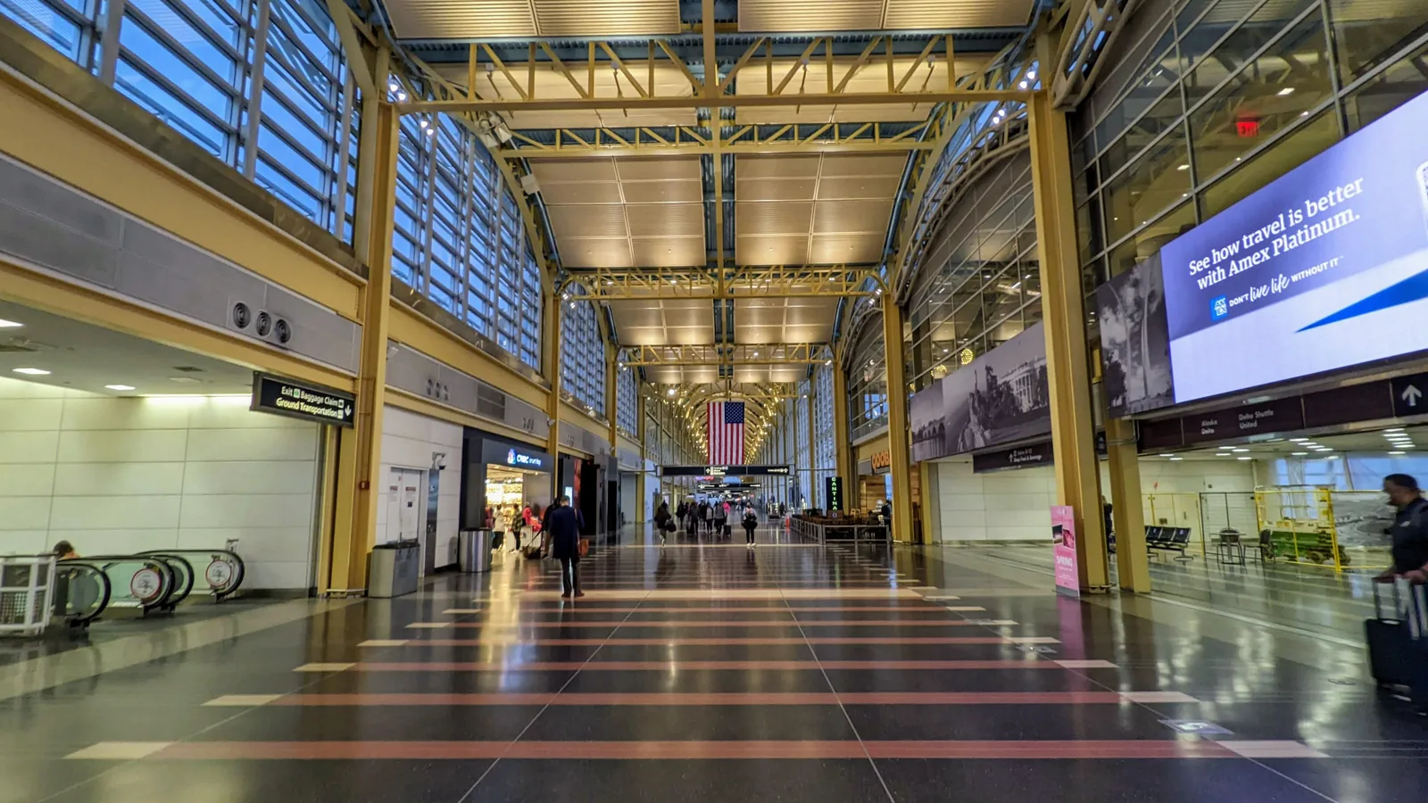 The vaulted National Hall at Reagan National.
