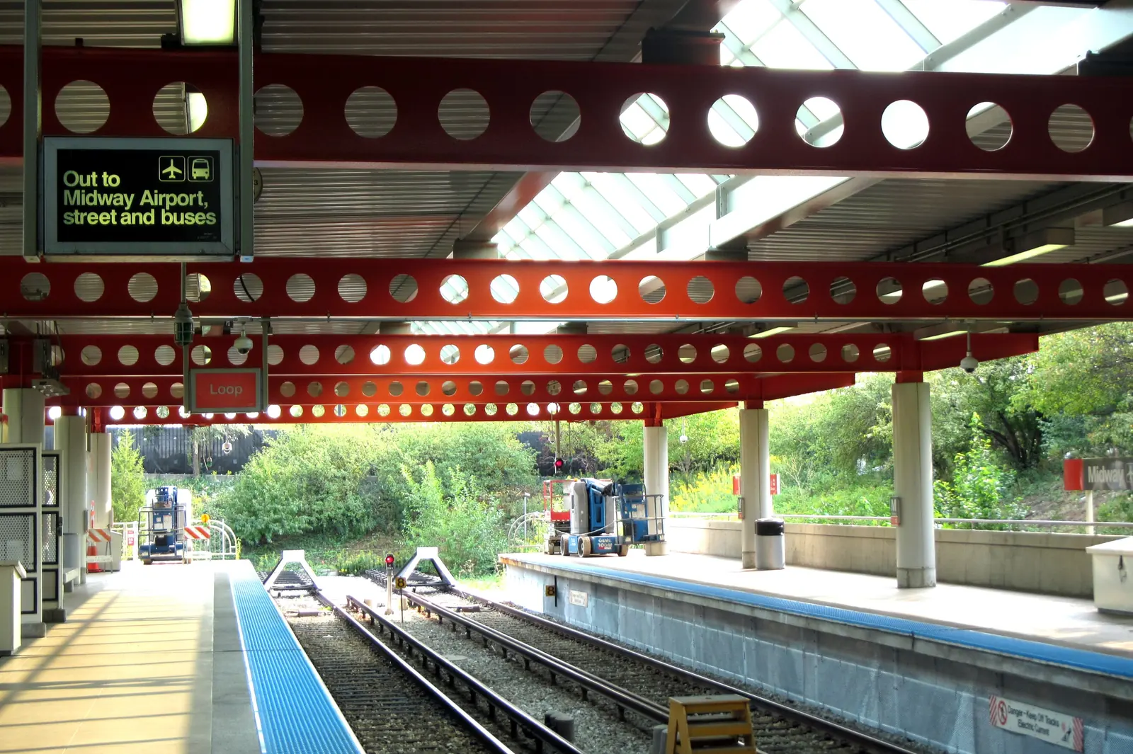 The CTA platform at Midway, signed out to the airport.