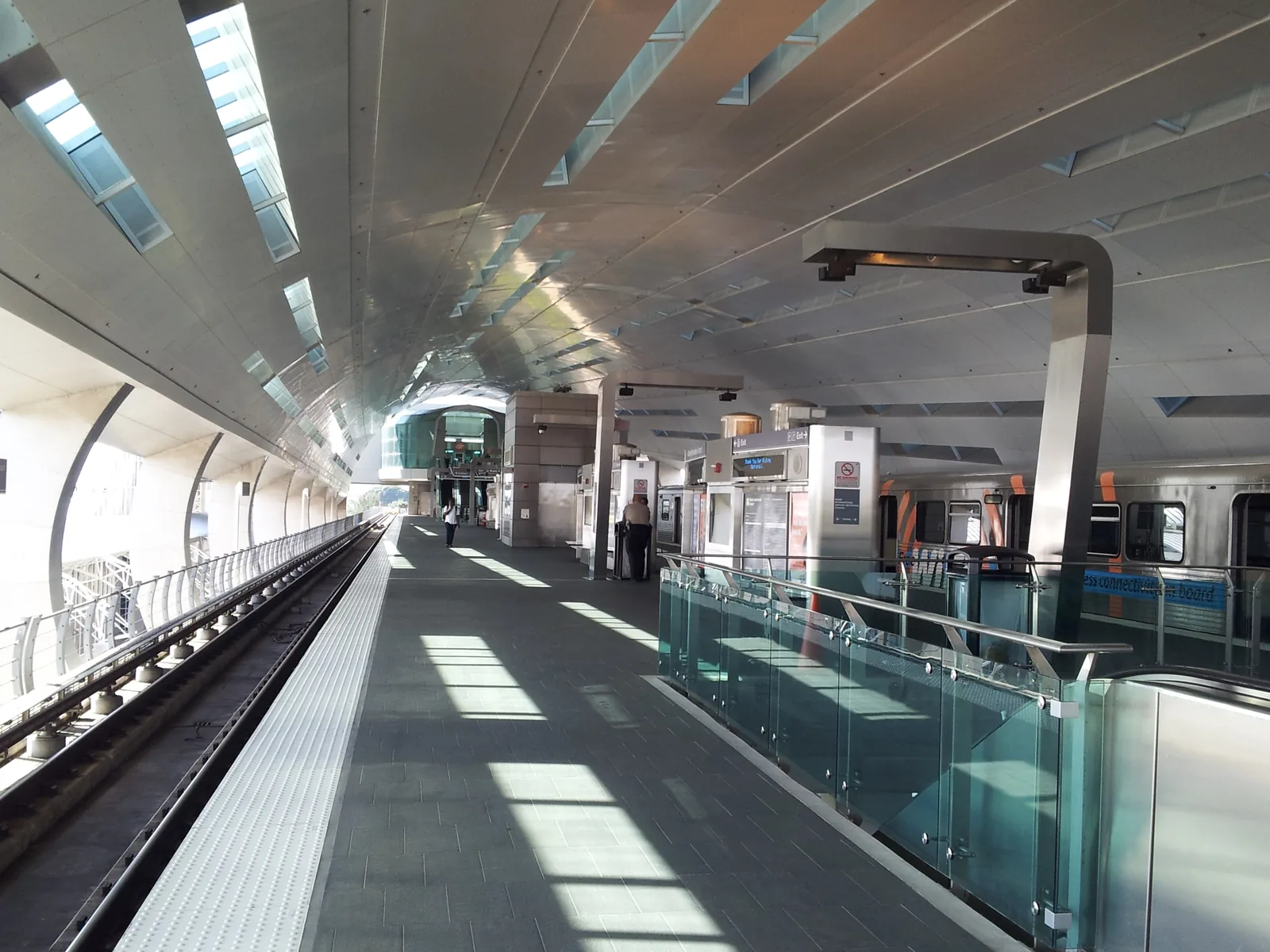 The Metrorail platform at Miami Airport station.