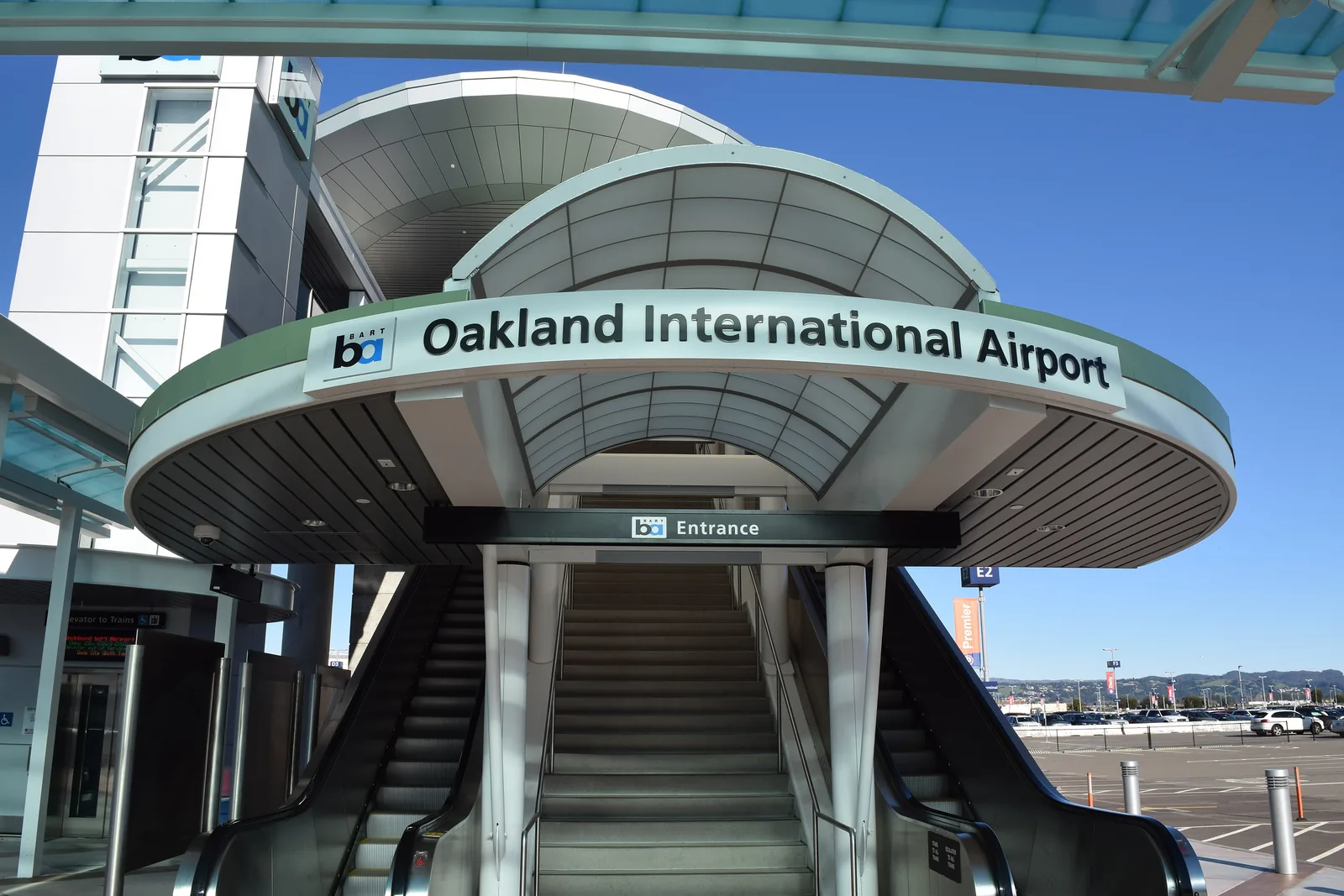 The entrance to the BART station at Oakland International Airport.