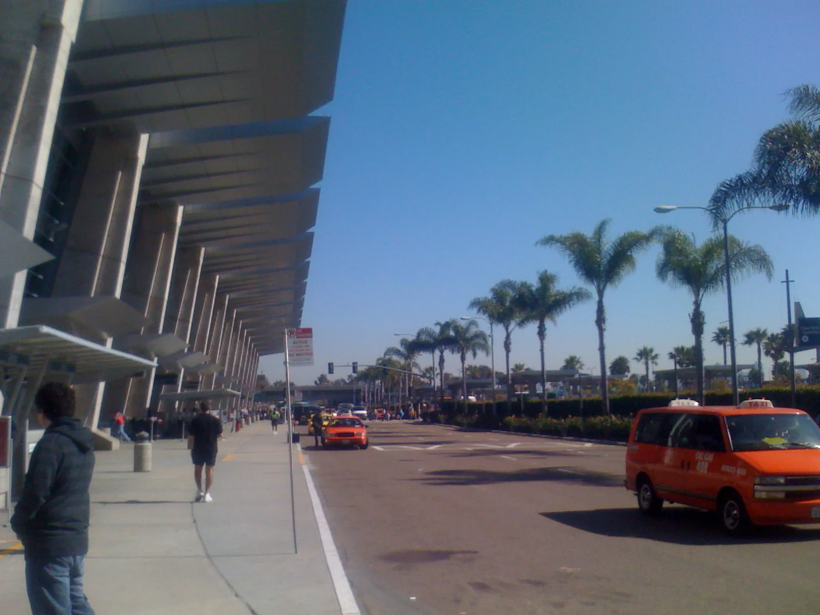 The curbside outside Terminal 2 at San Diego International.