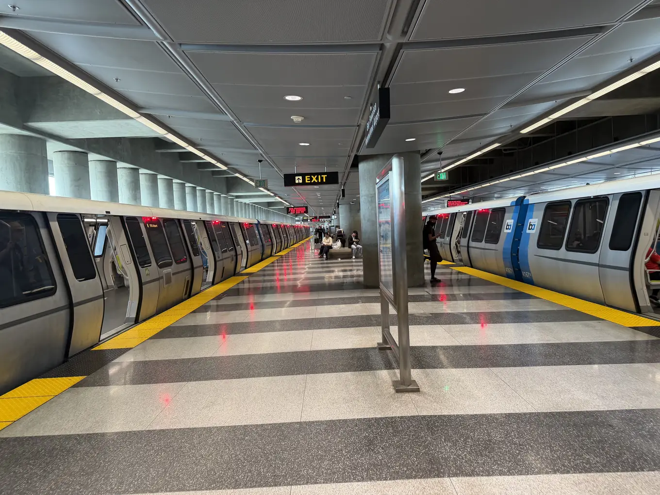 The BART platforms at San Francisco International Airport station.