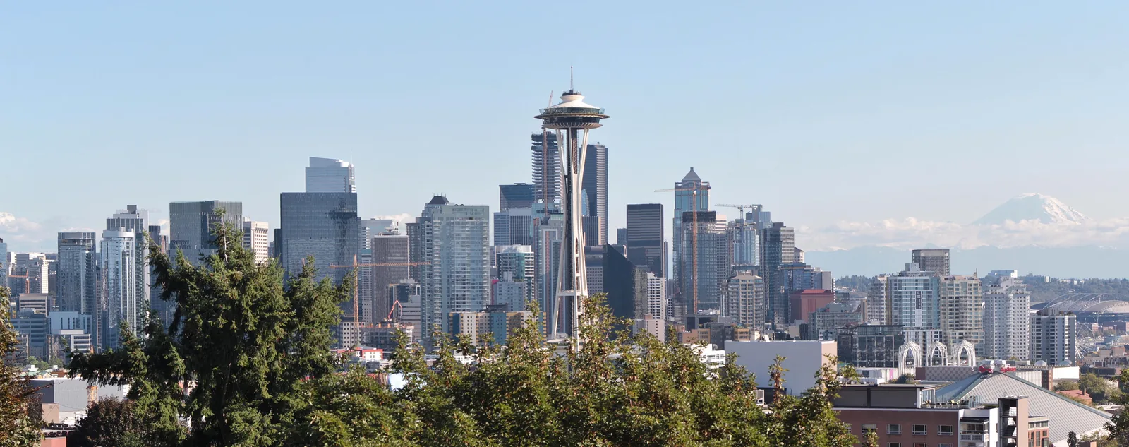 The downtown Seattle skyline and the Space Needle, seen from Kerry Park on Queen Anne Hill.