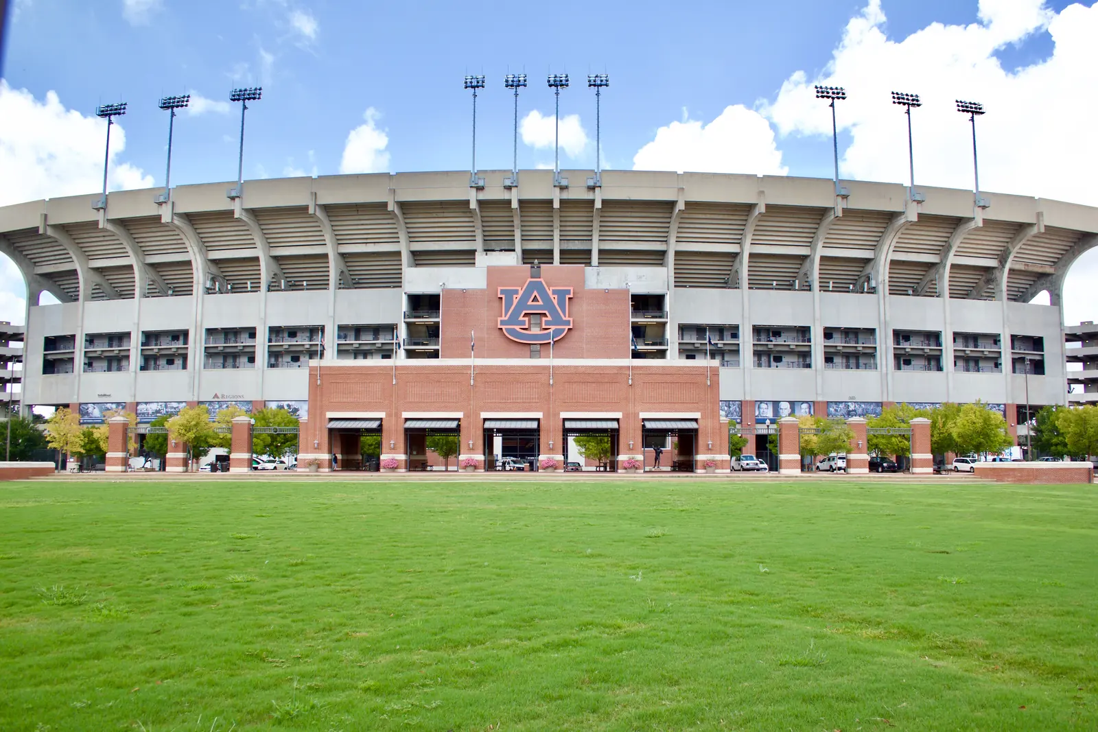 Jordan-Hare Stadium seen from outside, in Auburn.