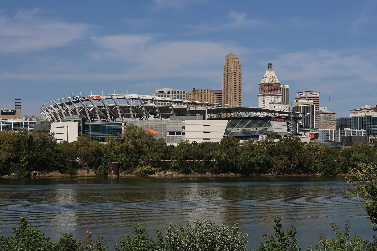 Paycor Stadium seen from outside, in Cincinnati, Ohio.