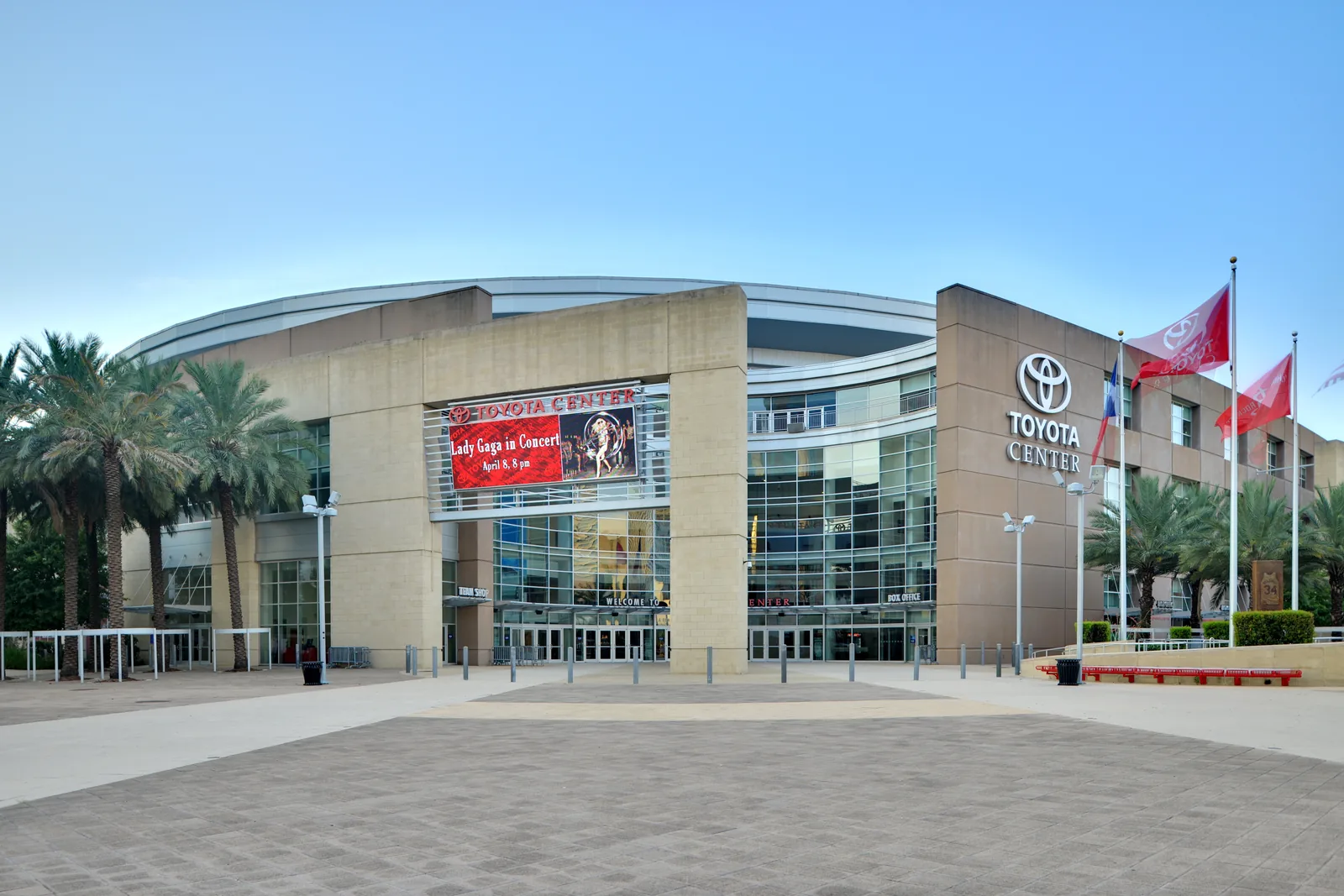 The Toyota Center entrance in downtown Houston