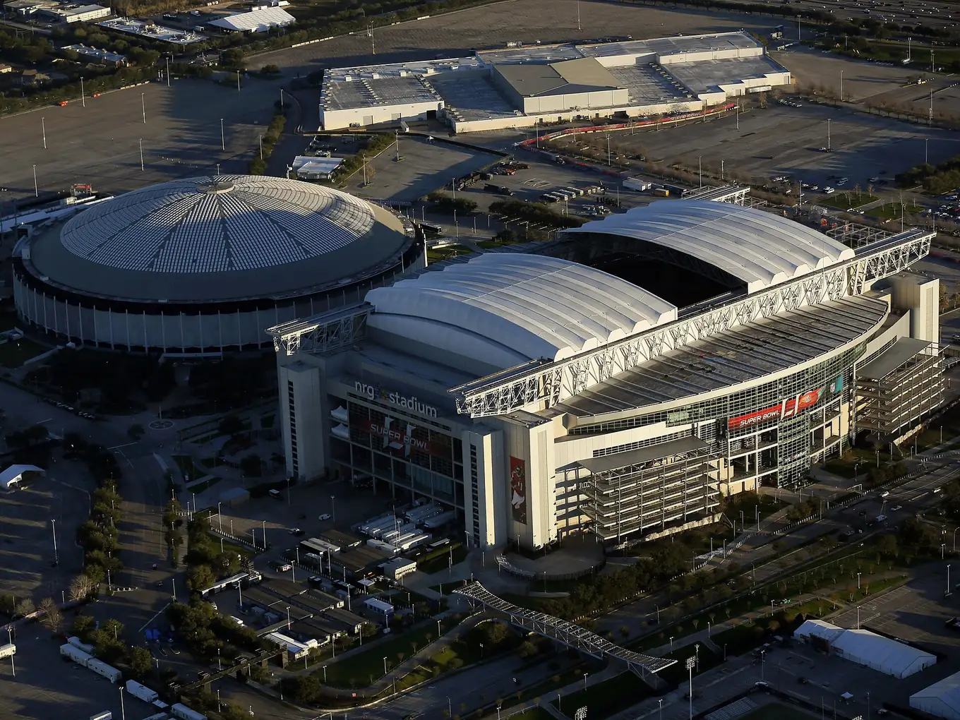 Reliant Stadium seen from outside, in Houston, Texas.