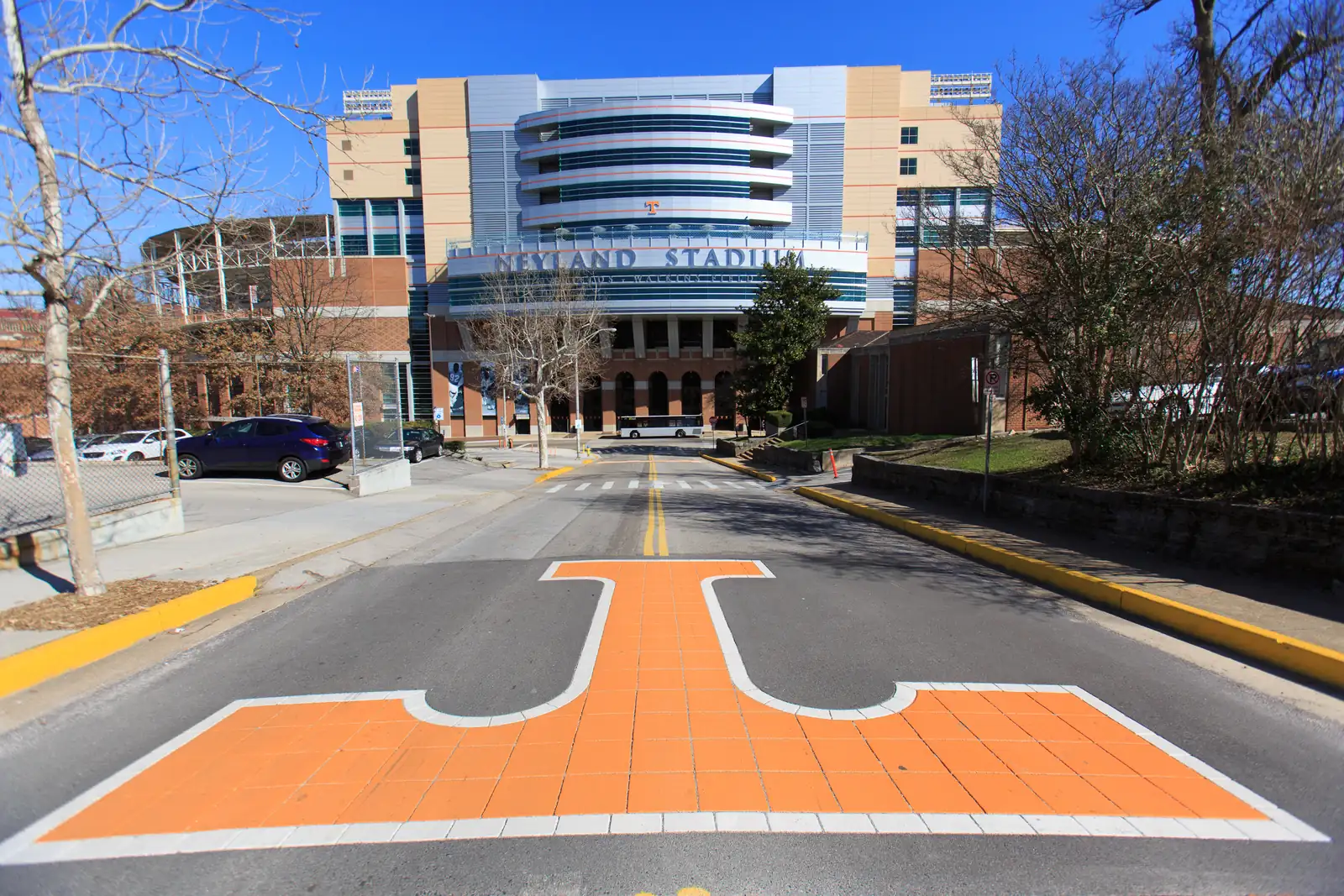 The walkway to Neyland Stadium's Gate 21, in Knoxville.