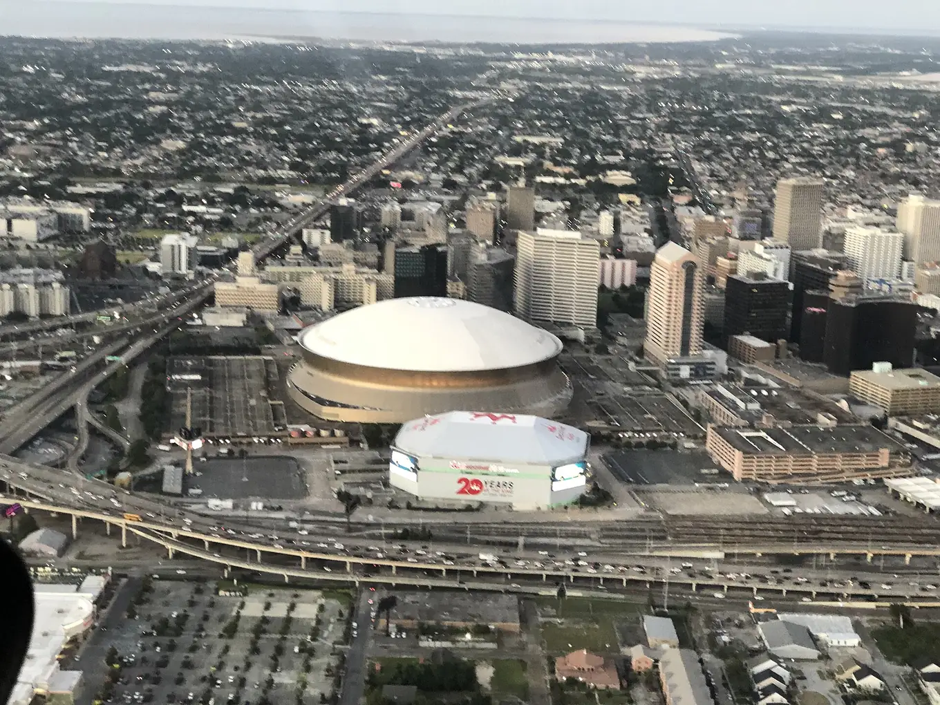 Superdome seen from outside, in New Orleans, Louisiana.