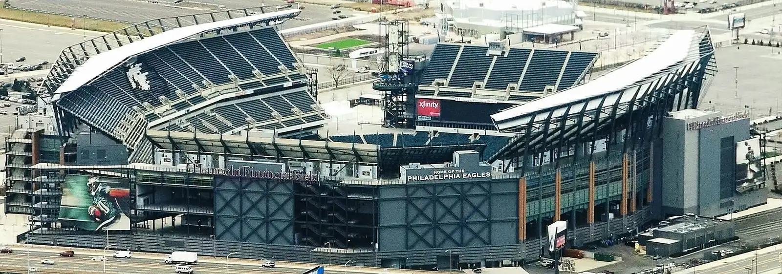 Lincoln Financial Field seen from outside, in Philadelphia, Pennsylvania.