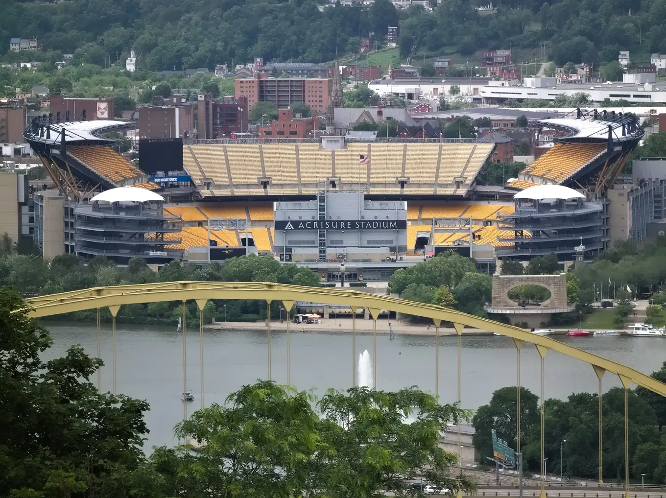 Acrisure Stadium seen from outside, in Pittsburgh, Pennsylvania.