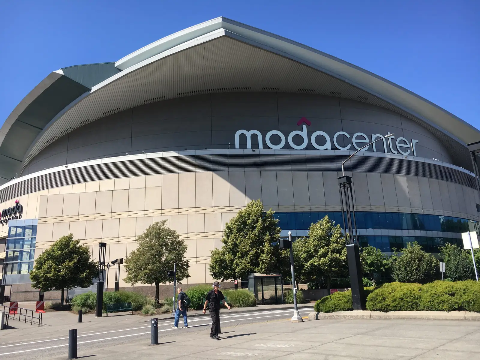 Moda Center seen from outside in the Rose Quarter, Portland.