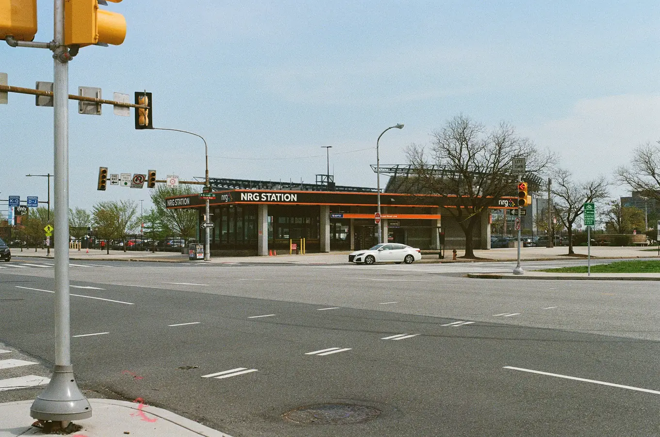 The street entrance to NRG Station, the last stop on SEPTA&rsquo;s Broad Street Line, a few minutes&rsquo; walk from the arena.