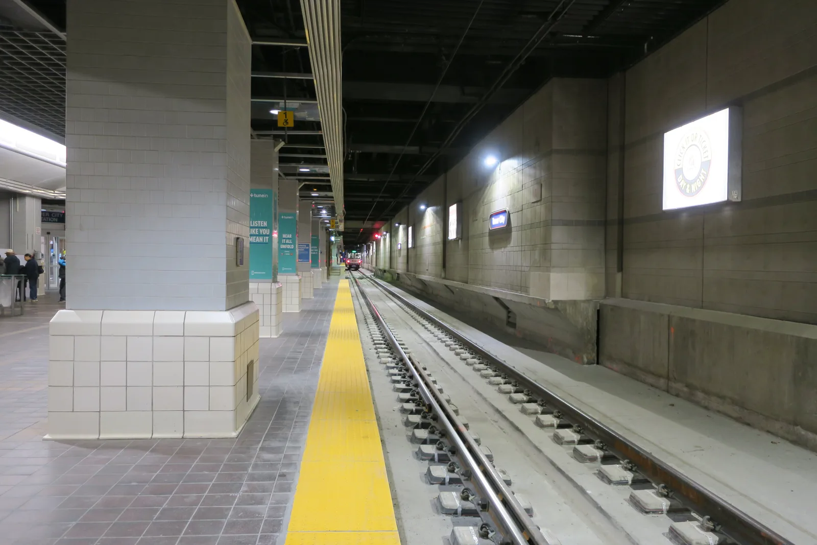 A platform at Tower City station
