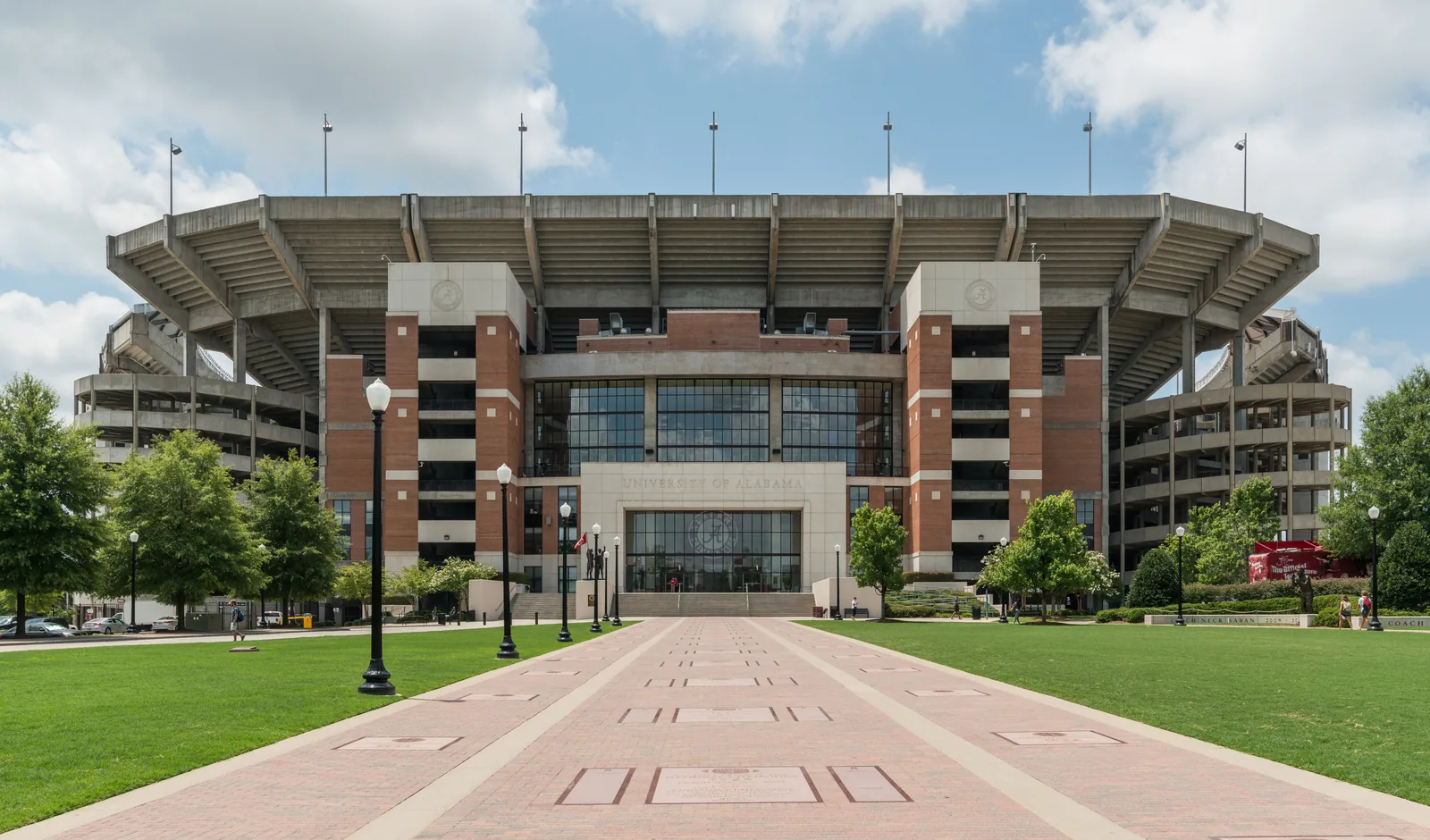 Bryant-Denny Stadium seen from outside, in Tuscaloosa.