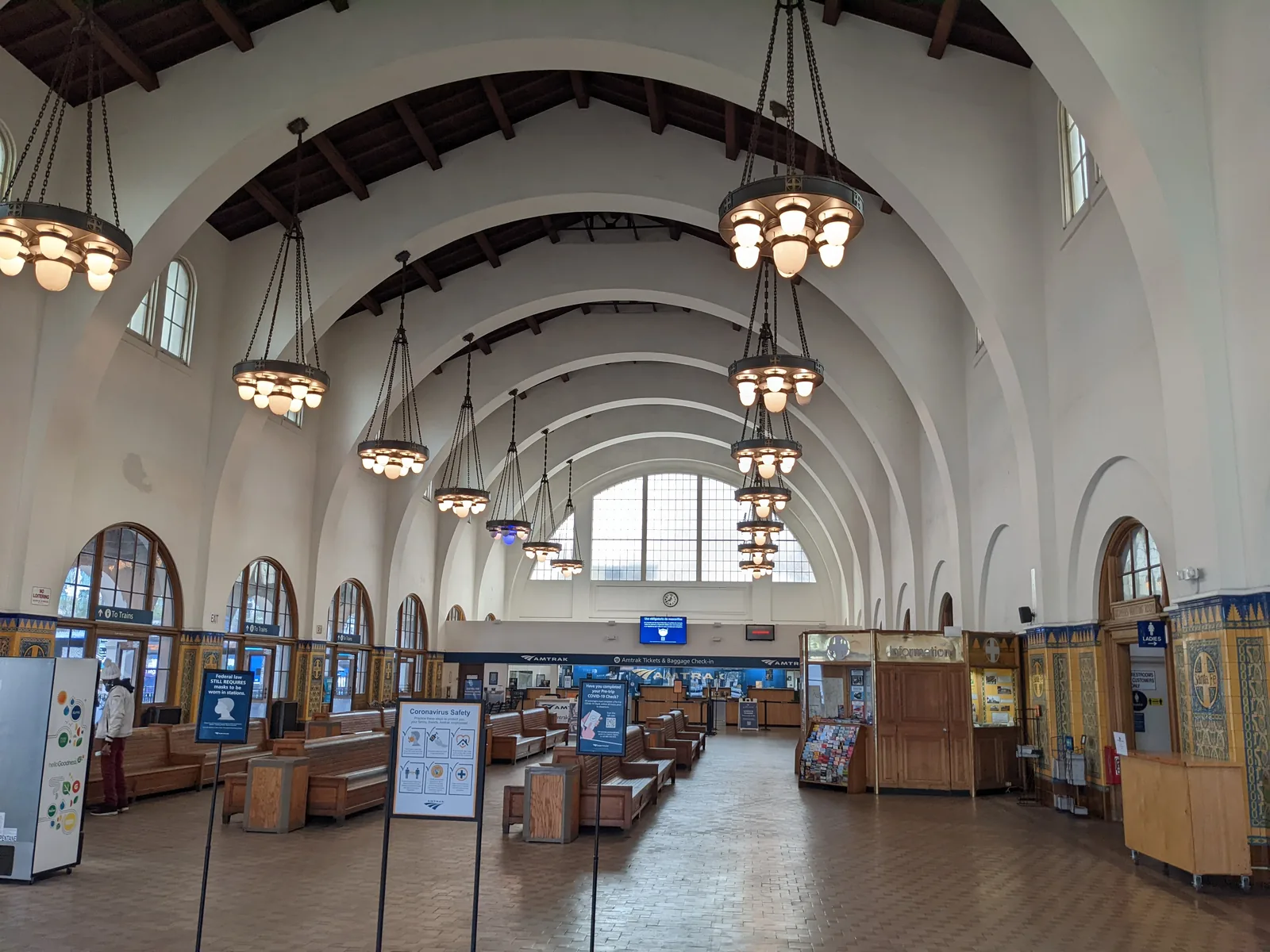 The waiting room inside San Diego's Santa Fe Depot.